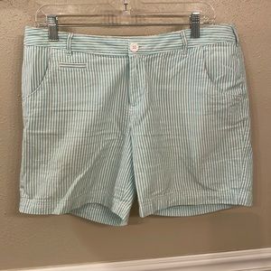 Columbia Seersucker Green and White Shorts Size 10 Super Bonehead/PFG